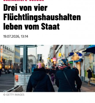 🚨 Laut Statistik Austria leben drei von vier Flüchtlingshaushalten vom Staat