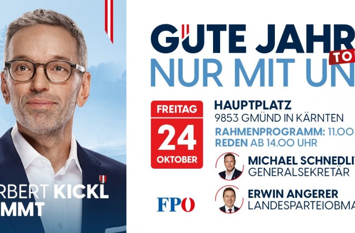 GUTE JAHRE NUR MIT UNS-Tour mit Herbert Kickl in Gmünd