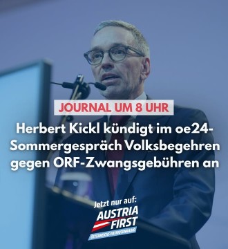 FPÖ-Bundesparteiobmann Herbert Kickl kündigte im Rahmen des oe24-Sommergesprächs ein Volksbegehren zum ORF für den laufenden Mon...